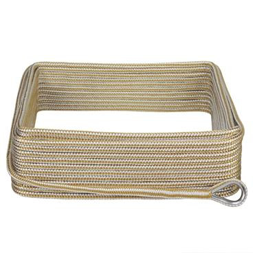 Extreme Max 3006.2042 BoatTector Double Braid Nylon Anchor Line with Thimble - 3/8" x 100', White & Gold