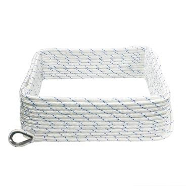 Extreme Max 3006.2496 BoatTector Double Braid Nylon Anchor Line with Thimble - 3/8" x 100', White w/ Blue Tracer