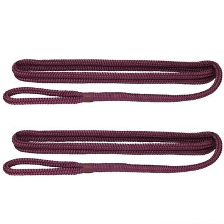 Extreme Max 3006.2585 BoatTector Premium Double Braid Nylon Fender Line 2-Pack - 3/8" x 6', Plum
