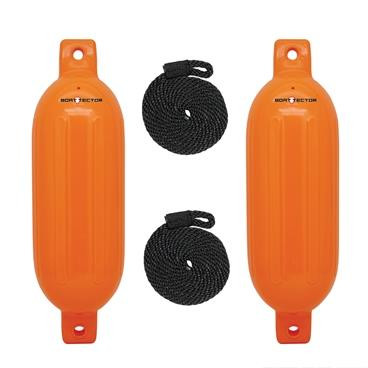 Extreme Max 3006.7581 BoatTector Inflatable Fender Value 2-Pack - 4.5" x 16", Neon Orange