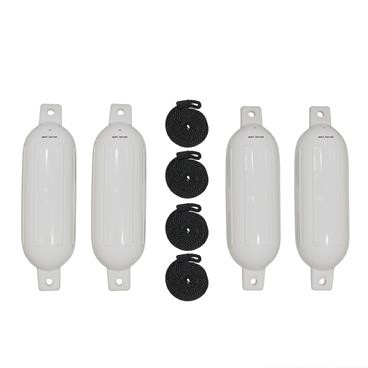 Extreme Max 3006.7518 BoatTector Inflatable Fender Value 4-Pack - 4.5" x 16", White