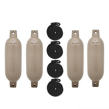 Extreme Max 3006.7529 BoatTector Inflatable Fender Value 4-Pack - 4.5" x 16", Sand