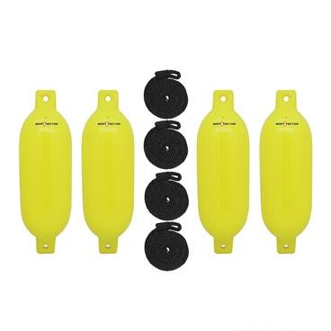 Extreme Max 3006.7629 BoatTector Inflatable Fender Value 4-Pack - 4.5" x 16", Neon Yellow