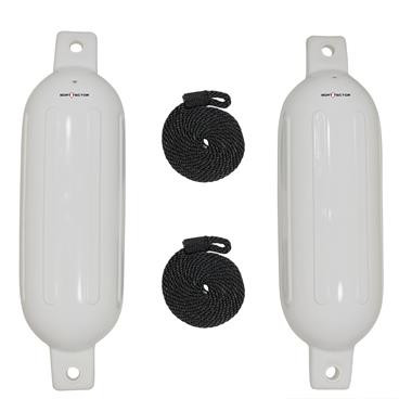 Extreme Max 3006.7201 BoatTector Inflatable Fender Value 2-Pack - 6.5" x 22", White