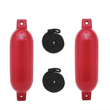 Extreme Max 3006.7447 BoatTector Inflatable Fender Value 2-Pack - 6.5" x 22", Bright Red