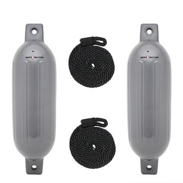 Extreme Max 3006.7459 BoatTector Inflatable Fender Value 2-Pack - 6.5" x 22", Gray