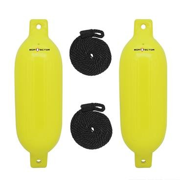 Extreme Max 3006.7614 BoatTector Inflatable Fender Value 2-Pack - 8.5" x 27", Neon Yellow