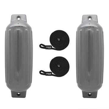Extreme Max 3006.7575 BoatTector Inflatable Fender Value 2-Pack - 8.5" x 27", Gray