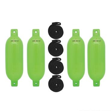 Extreme Max 3006.7647 BoatTector Inflatable Fender Value 4-Pack - 6.5" x 22", Neon Green