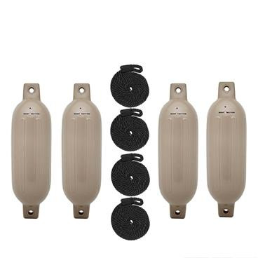 Extreme Max 3006.7501 BoatTector Inflatable Fender Value 4-Pack - 6.5" x 22", Sand