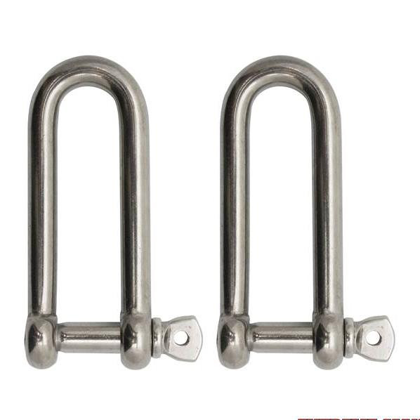 Extreme Max 3006.8201.2 BoatTector Stainless Steel Long D Shackle - 1/4", 2-Pack