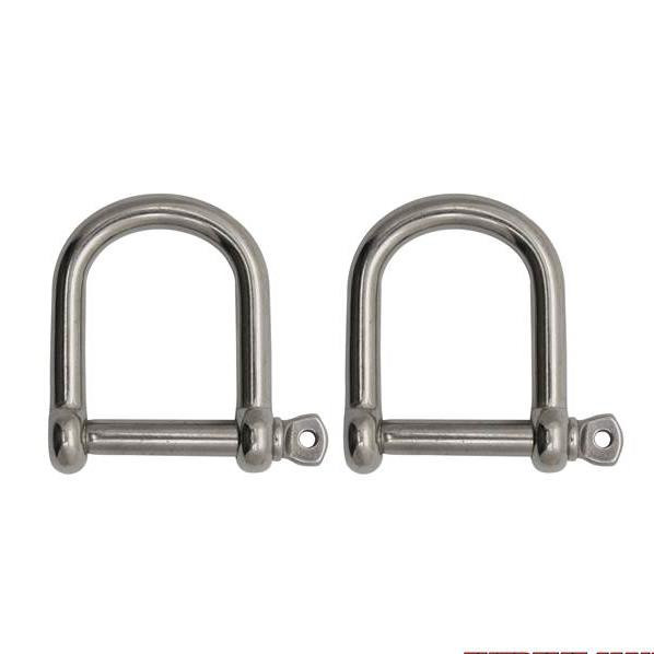 Extreme Max 3006.8225.2 BoatTector Stainless Steel Wide D Shackle - 1/4", 2-Pack