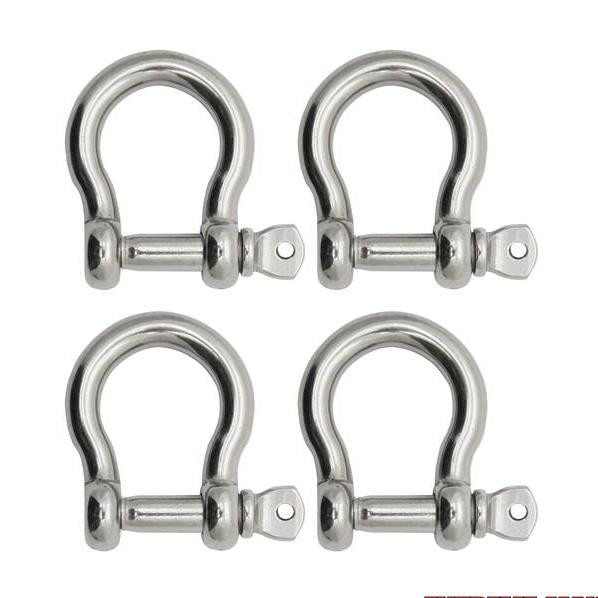Extreme Max 3006.8288.4 BoatTector Stainless Steel Bow Shackle - 1/4", 4-Pack