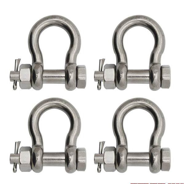 Extreme Max 3006.8369.4 BoatTector Stainless Steel Bolt-Type Anchor Shackle - 5/16", 4-Pack
