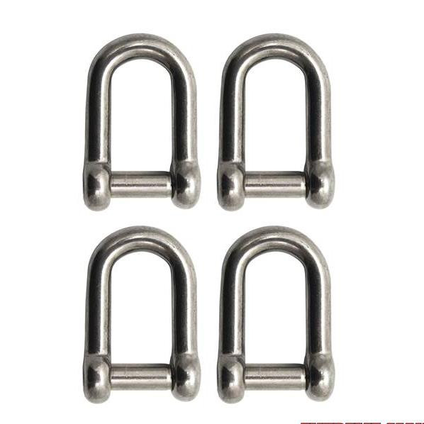 Extreme Max 3006.8399.4 BoatTector Stainless Steel D Shackle with No-Snag Pin - 3/8", 4-Pack