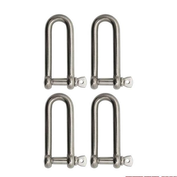 Extreme Max 3006.8207.4 BoatTector Stainless Steel Long D Shackle - 3/8", 4-Pack