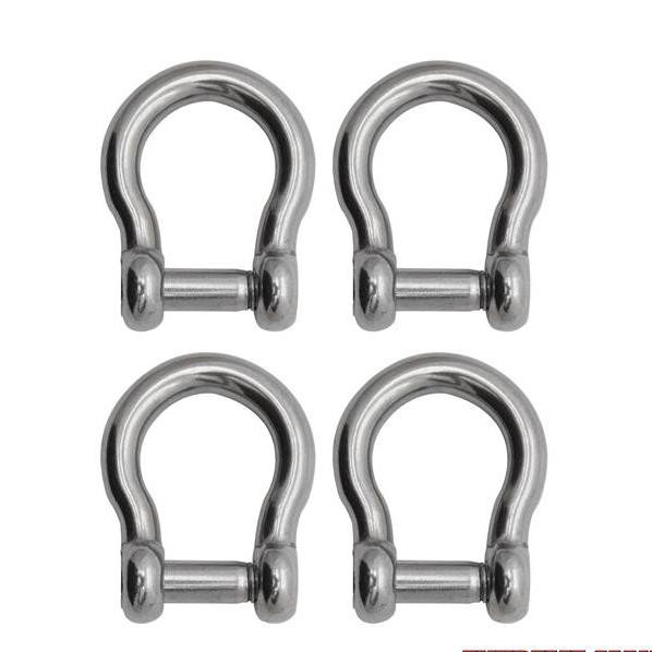 Extreme Max 3006.8414.4 BoatTector Stainless Steel Bow Shackle with No-Snag Pin - 1/2", 4-Pack