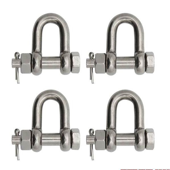 Extreme Max 3006.8351.4 BoatTector Stainless Steel Bolt-Type Chain Shackle - 1/2", 4-Pack