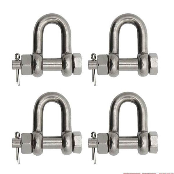 Extreme Max 3006.8363.4 BoatTector Stainless Steel Bolt-Type Chain Shackle - 1", 4-Pack