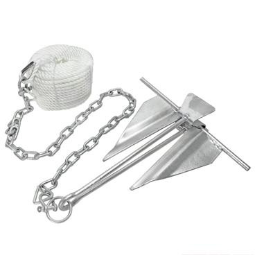 Extreme Max 3006.6719 Complete Slip Ring Anchor Kit with Rope / Anchor Chain / Shackle - #10 / 5 lbs.