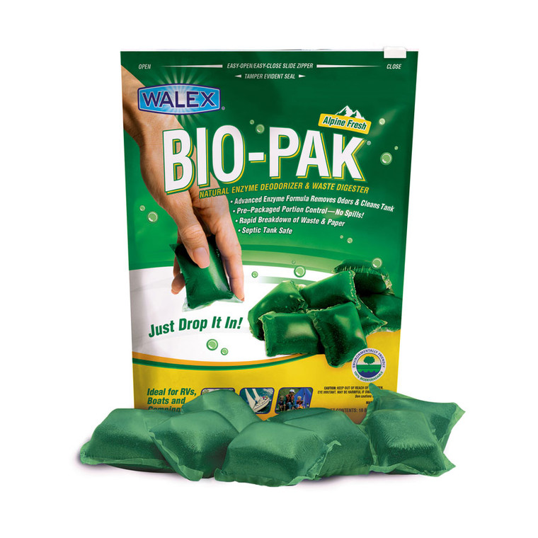 Walex TOI-11530 Bio-Pak Holding Tank Deodorizer - Fresh Scent, 10 Pack - BIOPPBG Walex TOI-11530 Bio-Pak Holding Tank Deodorizer - Fresh Scent, 10 Pack - BIOPPBG
