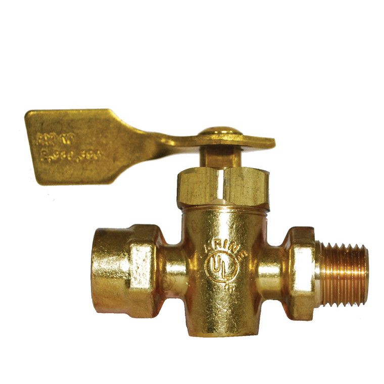 Attwood 88FV200-6 Fuel Shut-Off Valve - 1/4 in. NPT x 1/4 in. NPTF, Brass - 88FV200-6