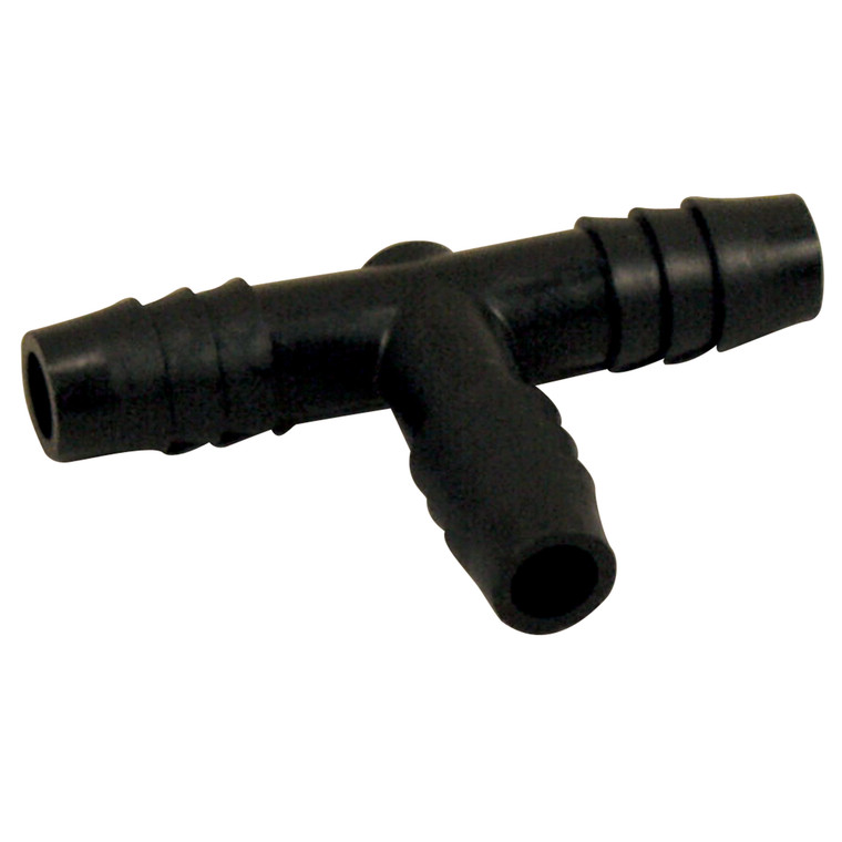 Midland Metal 33-433B Polyethylene Barb x Barb x Barb Tee - 1/2 in. x 1/2 in. x 3/8 in. - 33-433B