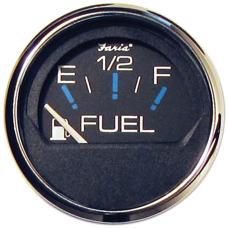 Faria 13701 Chesapeake Stainless Steel Fuel Level Gauge (E-1/2-F) - 2", Black - 13701