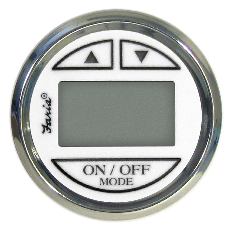 Faria 13850 Chesapeake Stainless Steel Depth Sounder (Transom Mounted Transducer) SN2011 - 2", White - 13850