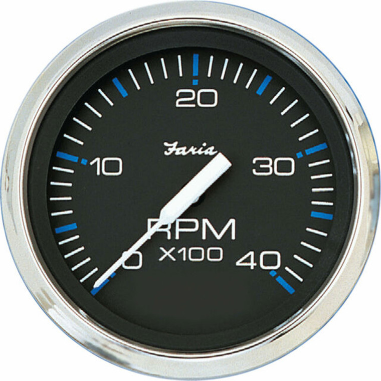 Faria 33742 Chesapeake Stainless Steel Tachometer (4000 RPM) Diesel - 4", Black - 33742