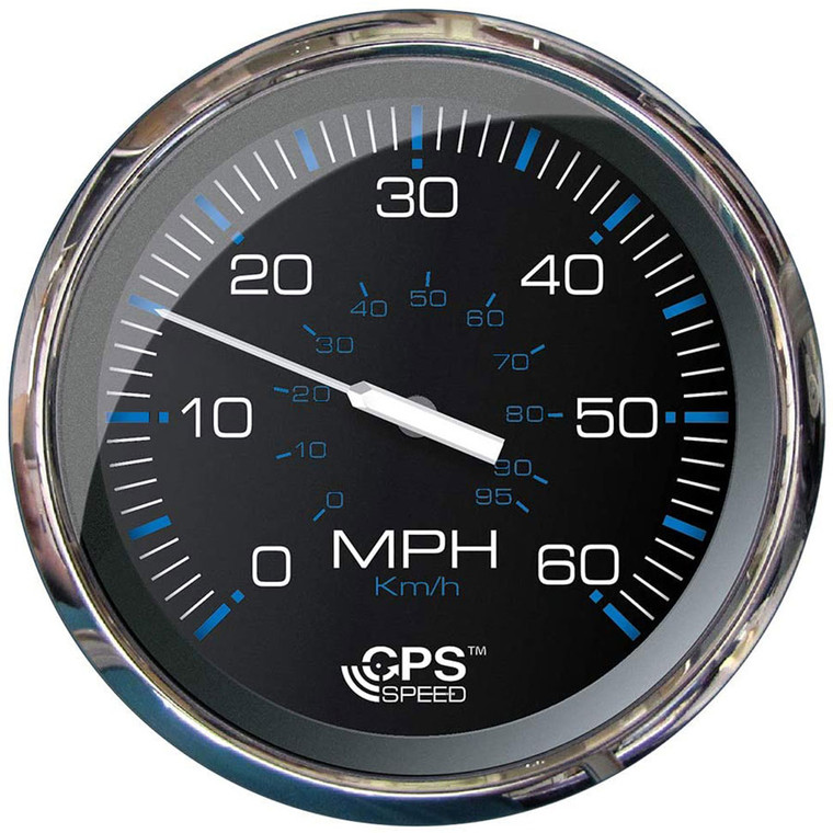 Faria 33761 Chesapeake Stainless Steel Speedometer (60 MPH) Studded - 5", Black - 33761