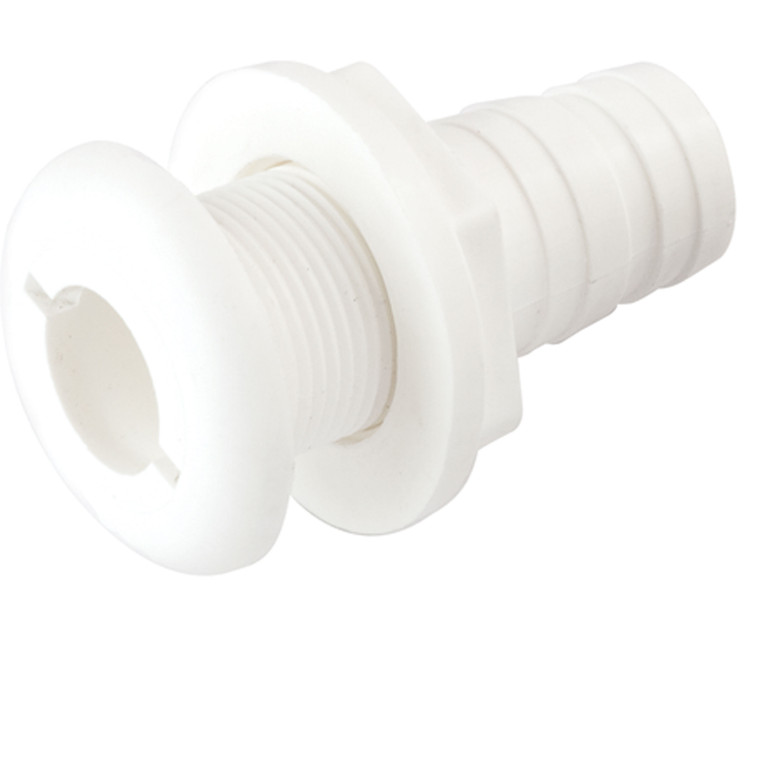 Sea-Dog 520770-1 Polypropylene Thru-Hull - 1-1/8" Hose, White - 520770-1