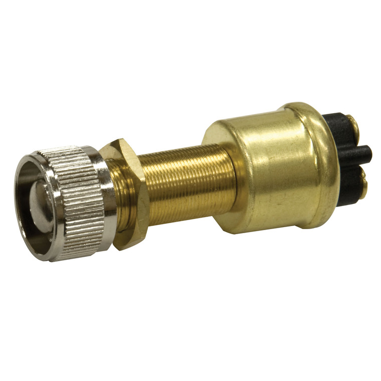 Sierra MP39360 35 Amp Heavy-Duty Brass Mom. On-Off SPST Push-Button - MP39360