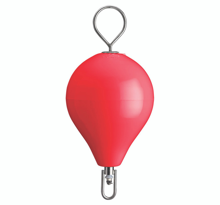 Polyform CM-2 RED/SS CM Series Mooring Buoy - 13.5" x 18", Red with Stainless Steel Eye - CM-2 RED/SS