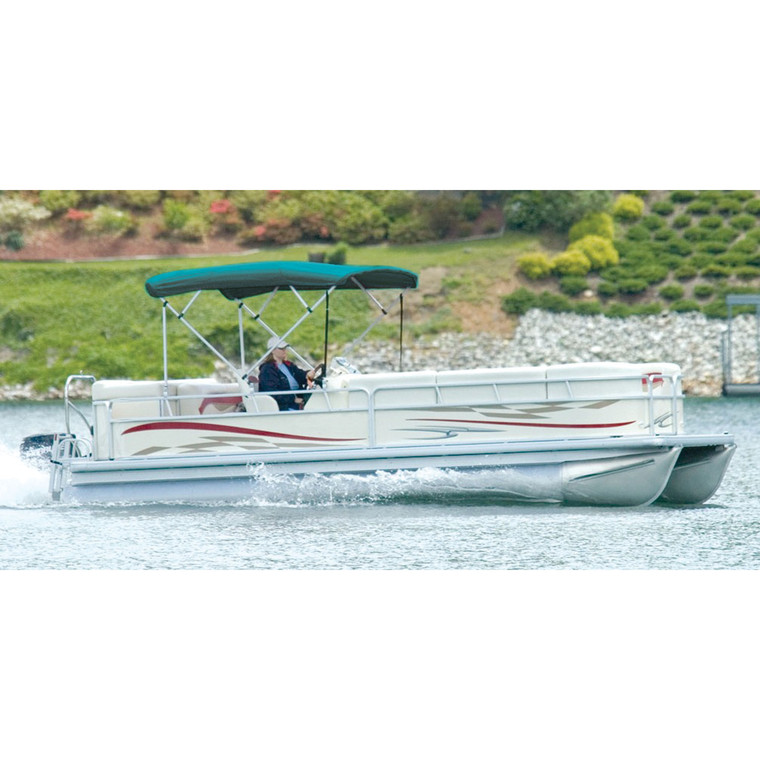 Carver 510AL03 Sunbrella Pontoon Bimini Top with Running Light Cut-Out - Persian Green, Fits Frame 50510 - 510AL03