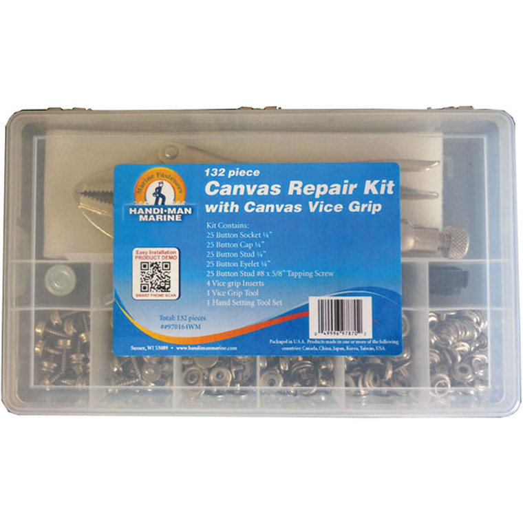 HandiMan Marine 970164EA Canvas Repair Kit with Vice Grip - 131-Piece Set - 970164EA HandiMan Marine 970164EA Canvas Repair Kit with Vice Grip - 131-Piece Set - 970164EA