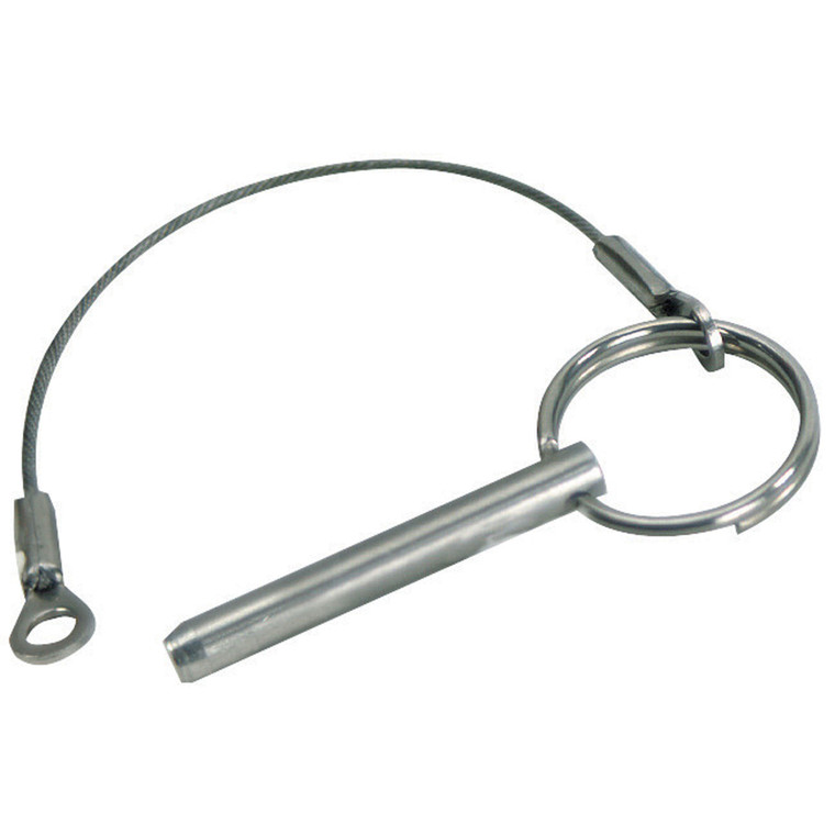 Whitecap S-1019C Stainless Steel Quick Release Pin with Lanyard, Retractable Ball and Flip Tab - 1/4" x 1-5/8" - S-1019C
