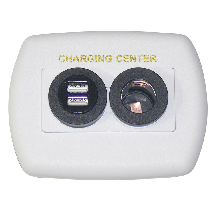 Diamond Group DG61024VP Eurostyle USB/12V Charging Center - White - DG61024VP