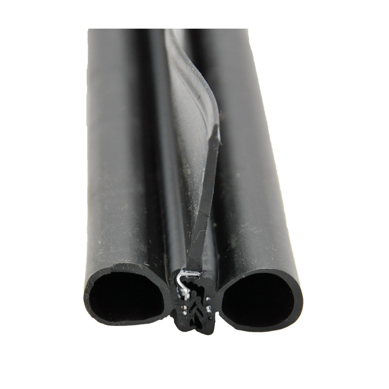 AP Products 018-478-35 Black Double Bulb Seal with Wiper - 2" x 2.25" x 35' - 018-478-35