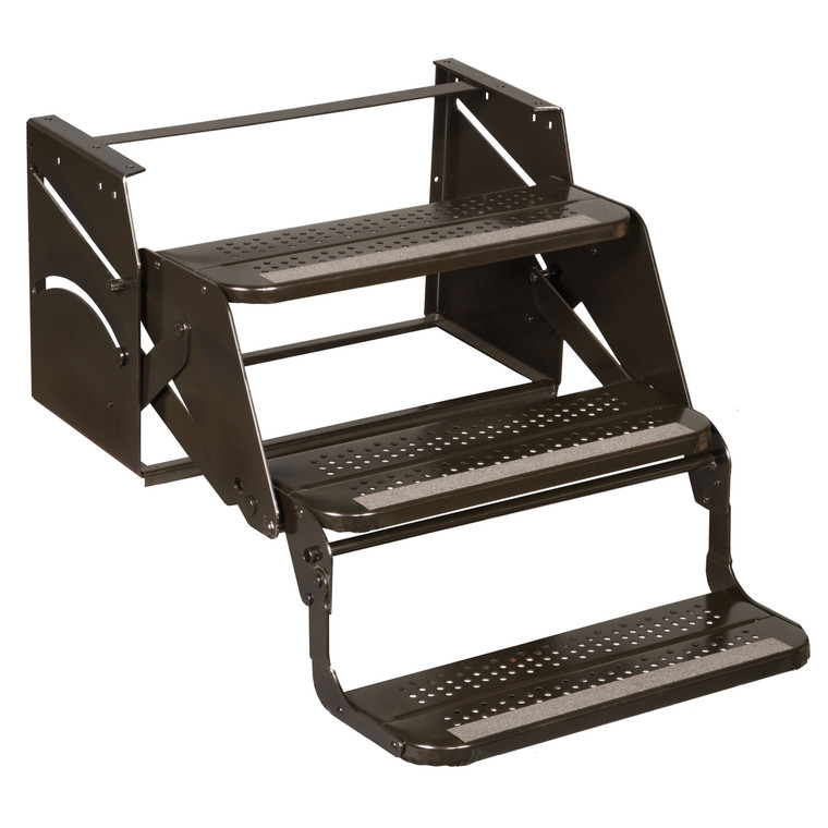 Elkhart Tool & Die 1224-9 Standard Triple Camper Step with 24" Wide Tread - 22.75" Drop, 9" Risers - 1224-9