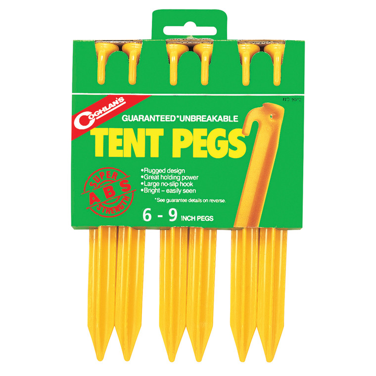 Coghlan's 9309 ABS 9" Tent Pegs - Pack of 6 - 9309