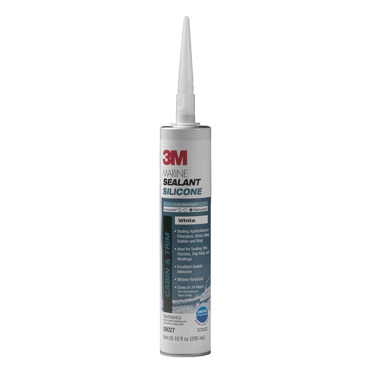3M 08027 Marine Grade Silicon Sealant - 1/10 Gallon Cartridge, White - 7000120476