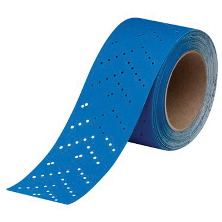 3M 36197 Hookit Blue Sandpaper Sheetroll - 500 Grade Multi-Hole, 2.75"x13yd - 7100091347
