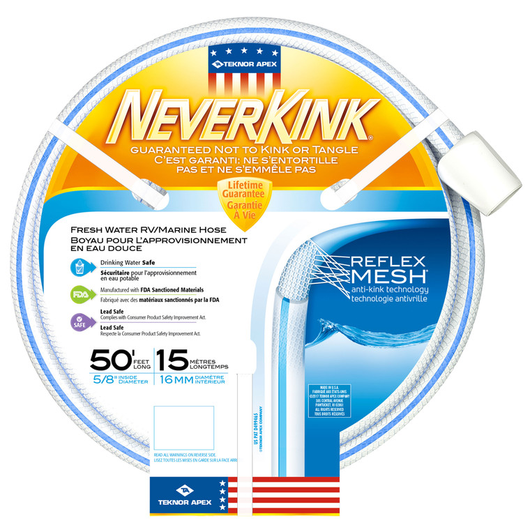 Teknor Apex 8602-50 NeverKink RV/Marine Hose - 5/8" x 50', White - 8602-50