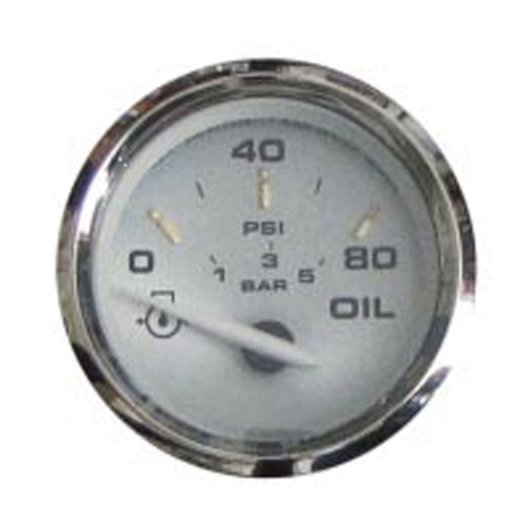 Faria 16002 Spun Oil Pressure Gauge 80 PSI - Silver - 16002