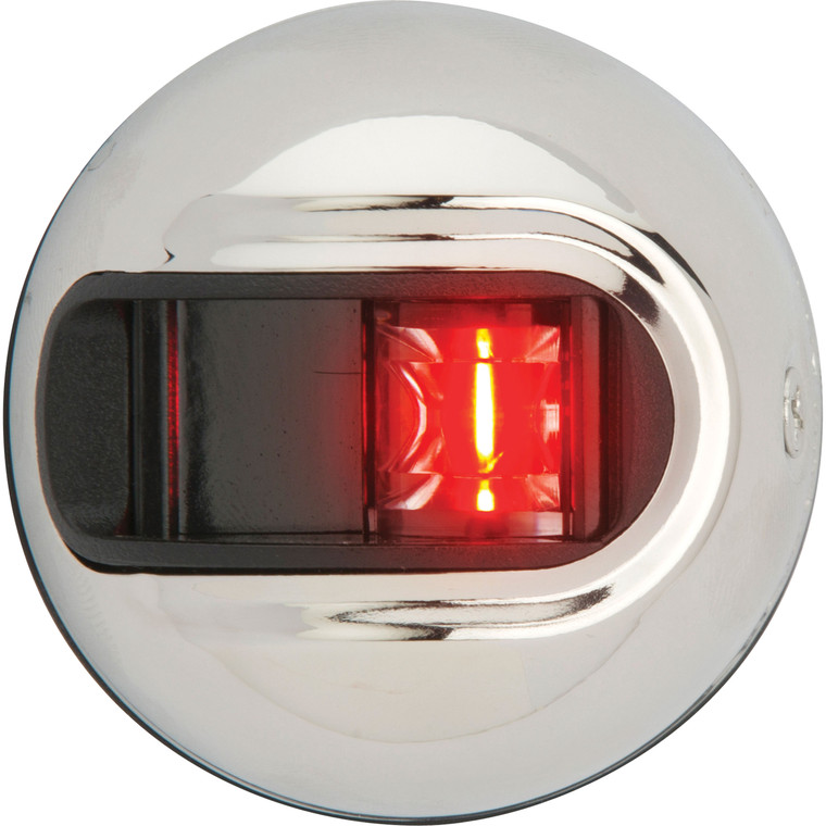 Attwood NV3012SSR-7 Sidelights Vertical - Port, Red/Stainless - NV3012SSR-7