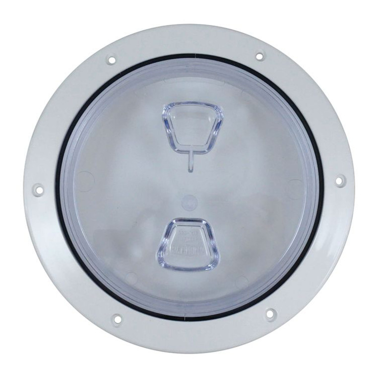 Beckson DP40-W-C Screw-Out Deck Plate - 4", White/Clear - DP40-W-C