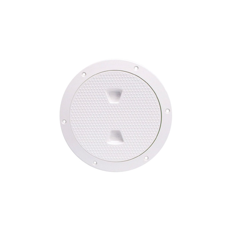 Beckson DP62-W Screw-Out Deck Plate - 6", White w/Diamond Texture - DP62-W