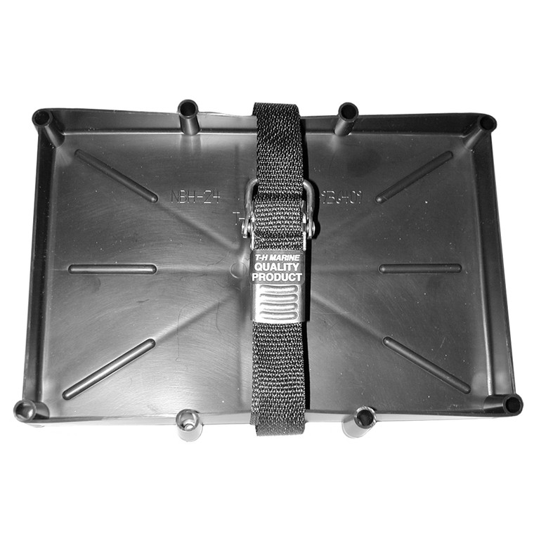 T-H Marine NBH-31-SSC-DP Battery Holder Tray With Stainless Steel Buckle - 31 Series - NBH-31-SSC-DP