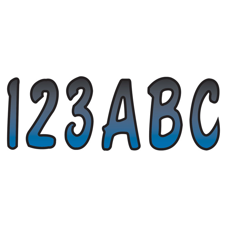 Hardline Products BLBKG200 200 Series 3" Letter/Number Kit - Blue/Black - BLBKG200